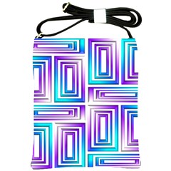 Geometric 3d Metallic Aqua Purple Shoulder Sling Bags