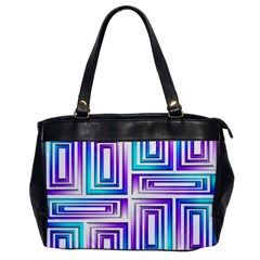 Geometric 3d Metallic Aqua Purple Office Handbags