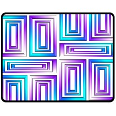 Geometric 3d Metallic Aqua Purple Fleece Blanket (Medium) 