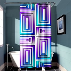 Geometric 3d Metallic Aqua Purple Shower Curtain 36  x 72  (Stall) 