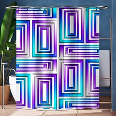 Geometric 3d Metallic Aqua Purple Shower Curtain 60  x 72  (Medium) 