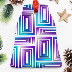 Geometric 3d Metallic Aqua Purple Ornament (Bell)