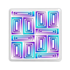 Geometric 3d Metallic Aqua Purple Memory Card Reader (Square) 