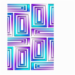 Geometric 3d Metallic Aqua Purple Large Garden Flag (Two Sides)