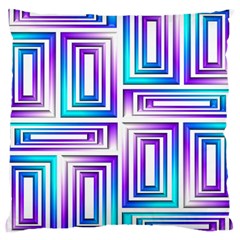 Geometric 3d Metallic Aqua Purple Large Cushion Case (One Side)