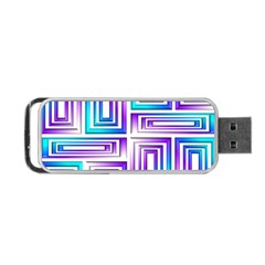 Geometric 3d Metallic Aqua Purple Portable USB Flash (One Side)