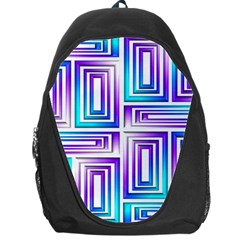 Geometric 3d Metallic Aqua Purple Backpack Bag