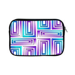 Geometric 3d Metallic Aqua Purple Apple iPad Mini Zipper Cases