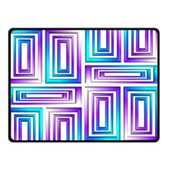 Geometric 3d Metallic Aqua Purple Double Sided Fleece Blanket (Small) 