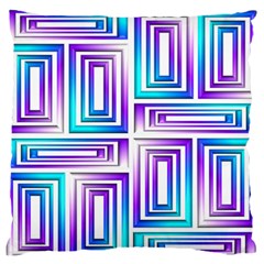 Geometric 3d Metallic Aqua Purple Large Flano Cushion Case (One Side)