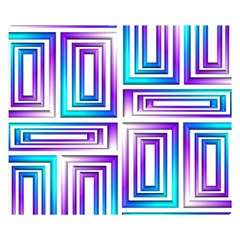 Geometric 3d Metallic Aqua Purple Double Sided Flano Blanket (Small) 