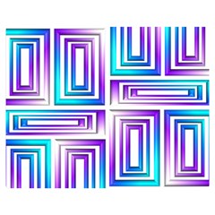 Geometric 3d Metallic Aqua Purple Double Sided Flano Blanket (Medium) 