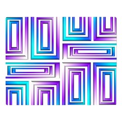 Geometric 3d Metallic Aqua Purple Double Sided Flano Blanket (Large) 