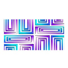 Geometric 3d Metallic Aqua Purple Satin Wrap