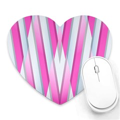 Geometric 3d Design Pattern Pink Heart Mousepads by Nexatart