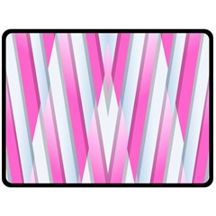 Geometric 3d Design Pattern Pink Fleece Blanket (large)  by Nexatart