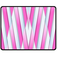 Geometric 3d Design Pattern Pink Fleece Blanket (medium)  by Nexatart