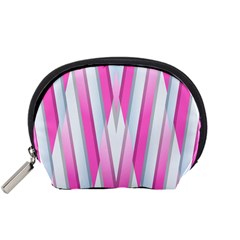 Geometric 3d Design Pattern Pink Accessory Pouches (small)  by Nexatart