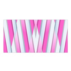 Geometric 3d Design Pattern Pink Satin Shawl by Nexatart