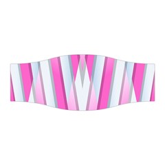 Geometric 3d Design Pattern Pink Stretchable Headband by Nexatart