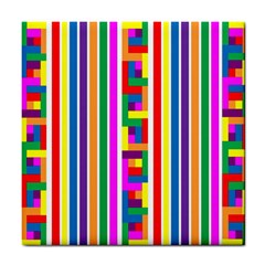 Rainbow Geometric Design Spectrum Tile Coasters by Nexatart