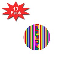 Rainbow Geometric Design Spectrum 1  Mini Buttons (10 Pack)  by Nexatart