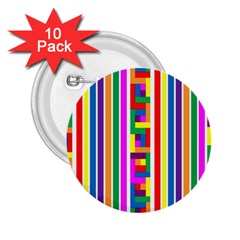 Rainbow Geometric Design Spectrum 2 25  Buttons (10 Pack)  by Nexatart