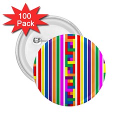 Rainbow Geometric Design Spectrum 2 25  Buttons (100 Pack)  by Nexatart