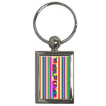 Rainbow Geometric Design Spectrum Key Chains (Rectangle)  Front