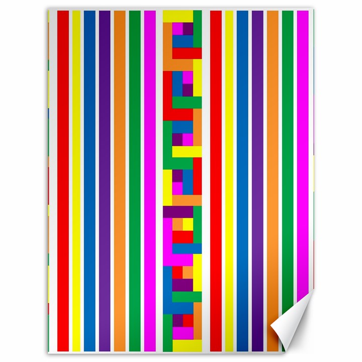 Rainbow Geometric Design Spectrum Canvas 12  x 16  