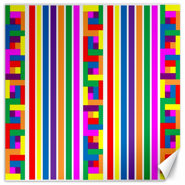 Rainbow Geometric Design Spectrum Canvas 20  x 20  