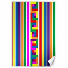 Rainbow Geometric Design Spectrum Canvas 24  X 36  by Nexatart