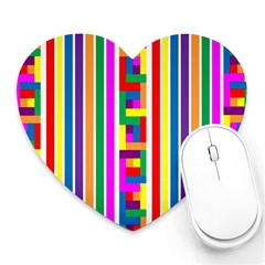 Rainbow Geometric Design Spectrum Heart Mousepads by Nexatart