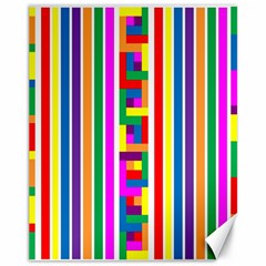 Rainbow Geometric Design Spectrum Canvas 11  X 14   by Nexatart