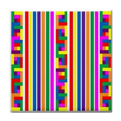 Rainbow Geometric Design Spectrum Face Towel by Nexatart