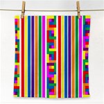 Rainbow Geometric Design Spectrum Face Towel Front