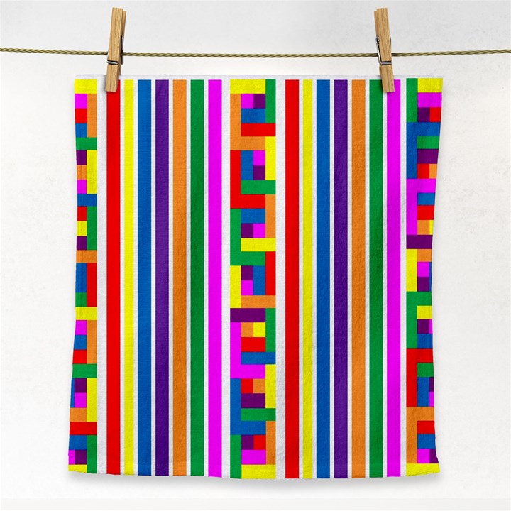 Rainbow Geometric Design Spectrum Face Towel