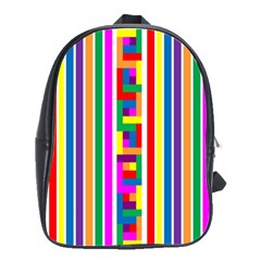 Rainbow Geometric Design Spectrum School Bag (large) by Nexatart