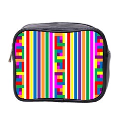 Rainbow Geometric Design Spectrum Mini Toiletries Bag 2-side