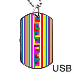 Rainbow Geometric Design Spectrum Dog Tag Usb Flash (two Sides) by Nexatart