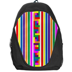 Rainbow Geometric Design Spectrum Backpack Bag by Nexatart