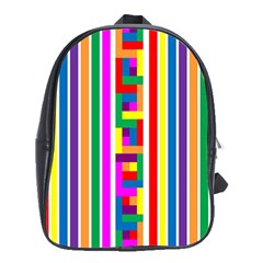 Rainbow Geometric Design Spectrum School Bag (xl) by Nexatart