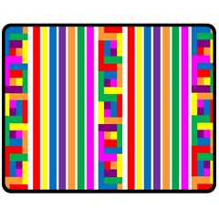 Rainbow Geometric Design Spectrum Double Sided Fleece Blanket (medium)  by Nexatart