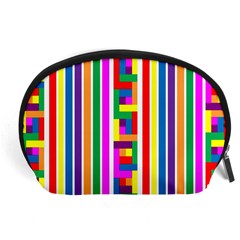 Rainbow Geometric Design Spectrum Accessory Pouches (large)  by Nexatart