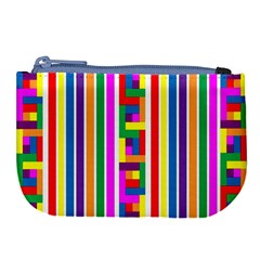 Rainbow Geometric Design Spectrum Large Coin Purse by Nexatart