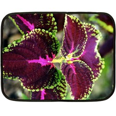 Plant Purple Green Leaves Garden Double Sided Fleece Blanket (mini)  by Nexatart