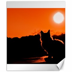 Sunset Cat Shadows Silhouettes Canvas 8  X 10  by Nexatart