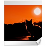 Sunset Cat Shadows Silhouettes Canvas 8  x 10  8.15 x9.66  Canvas - 1