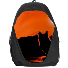 Sunset Cat Shadows Silhouettes Backpack Bag by Nexatart