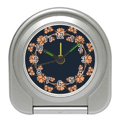 Floral Vintage Royal Frame Pattern Travel Alarm Clocks by Nexatart